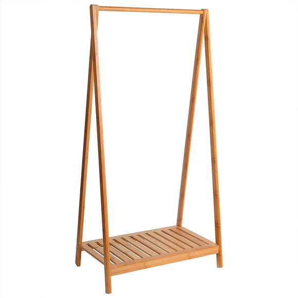 Eco 100% Bamboo Wood |  Freestanding Dressing Rail with Shelf  | Natural | 1.2m High
