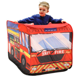Tienda de juegos emergente con camión de bomberos para niños | Diversión de juego de roles | Den Esta tienda de campaña con diseño de camión de bomberos estimulará la imaginación de su hijo.