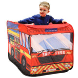 Tenda infantil pop-up para brincar com motor de incêndio | Diversão de dramatização | Den Esta barraca de jogos de bombeiros vai estimular a imaginação do seu filho