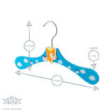 Pack of 10 Children's Wooden Hangers | Toddler Hangers with Cute fox design in blue