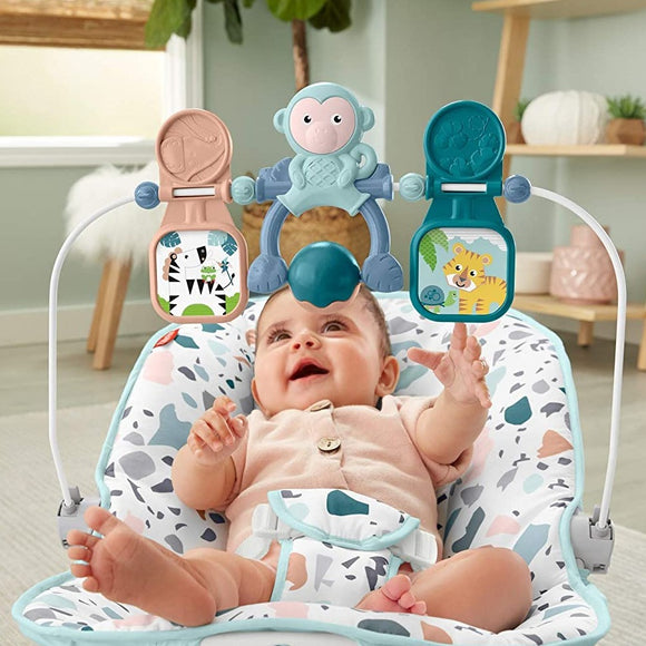 Baby Rocker Bouncer | Vibrating Portable Rocking Chair | Pastel Colours | From Birth