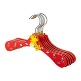 Houten kinderhangers | Peuterhangers | Schattige giraffe | Pak van 10 | Rood