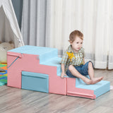 Make many shapes from Little Helpers soft foam play set in soft blue and pink