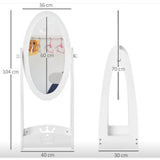 يبلغ مقاس مرآة الأطفال هذه ذات تصميم تاج الأميرة المقطوع 104 سم ارتفاعًا × 40 سم عرضًا × 30 سم عمقًا.