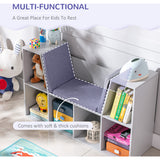 This multi functional bookcase and reading seat comes with soft and thick cushions