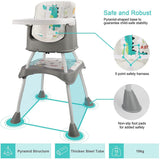 7-in-1 Multi Purpose Grow-with-Me Dinosaur High Chair & Tray | Booster Seat | Low Chair | Table & Chair | 6 months - 6 Years