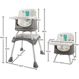 7-in-1 Multi Purpose Grow-with-Me Dinosaur High Chair & Tray | Booster Seat | Low Chair | Table & Chair Set | 6 months+