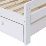 Cama infantil ecológica de madera maciza con cajón de almacenamiento debajo de la cama | Camas para niños pequeños | Cama individual para niños