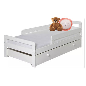 Οικολογικό παιδικό κρεβάτι από μασίφ ξύλο με συρτάρι αποθήκευσης κάτω από το κρεβάτι | Κρεβάτια για νήπια | Παιδικό μονό κρεβάτι