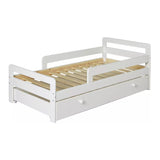 Ekologiczne łóżko dla dziecka z litego drewna z szufladą pod łóżkiem | Łóżka dla małych dzieci | Łóżko pojedyncze dla dzieci