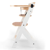 Cadeira alta e bandeja moderna de madeira ecológica Grow-with-Me | Altura ajustável | Cadeira de mesa | Acabamento Branco e Natural | 6m - 10 anos