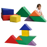 Equipo de juego suave Montessori | Juego de juego de espuma de 7 piezas | Variedad de formas | 12 m más