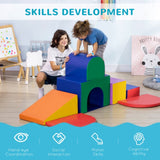 Suuret sisätilojen pehmeät leikkivälineet | Montessori 7-osainen vaahtoleikkisetti askeleilla & tunnelilla | 18 kuukautta +
