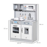 This deluxe montessori toy kitchen is 84cm high x 60cm wide x 29cm deep