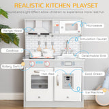 Packed with features it includes a range hood, microwave, light up stove and working ice machine!