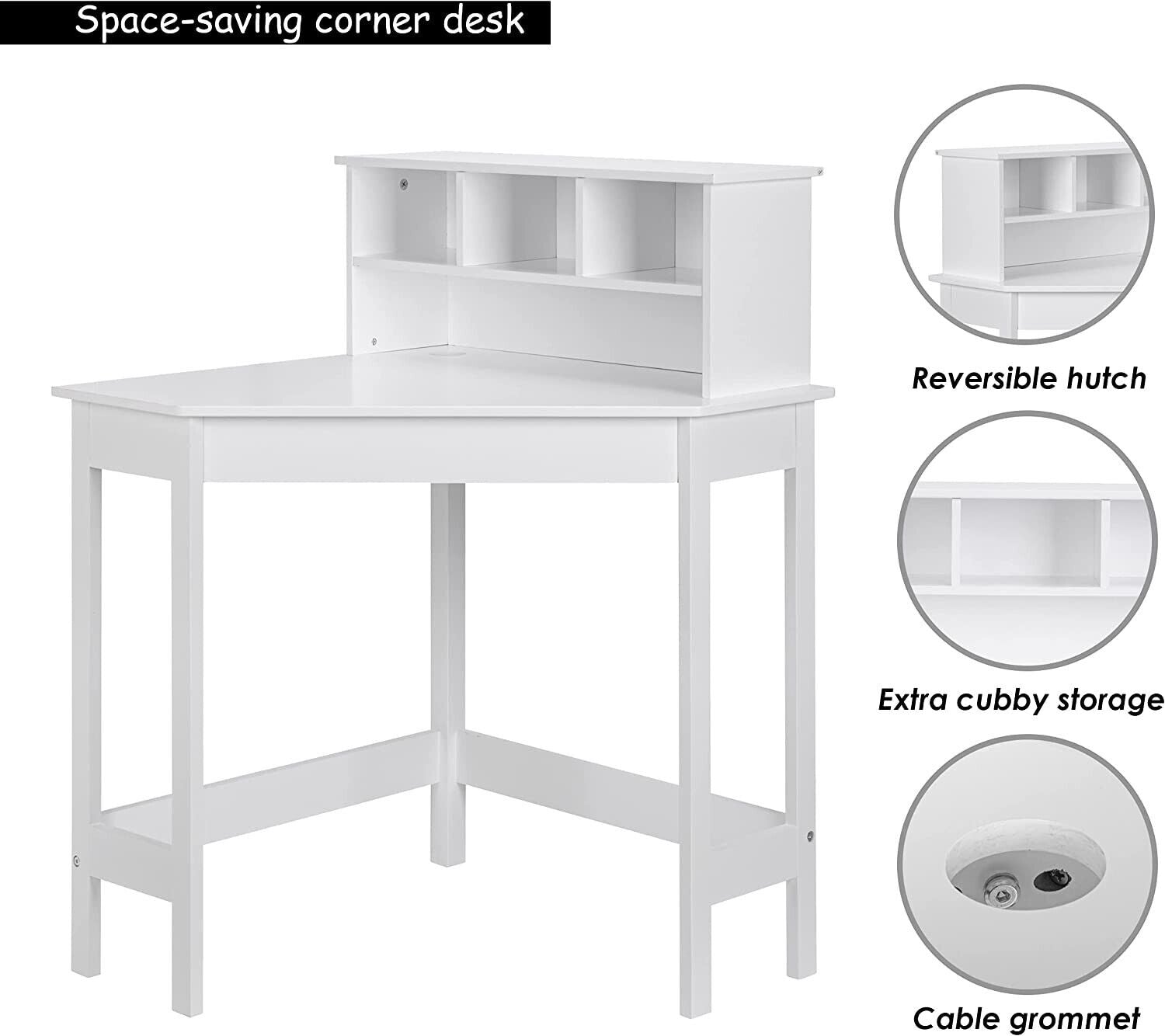Scratch resistant Space Saving Corner Desk Chair White 3 years www.littlehelper