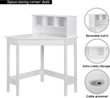 Scratch-resistant Homework Desk | Corner Desk | Bureau | Storage & Chair | White