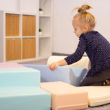 Stor inomhus soft play utrustning | Montessori 6 delar skum lekset med steg | Pastellfärger