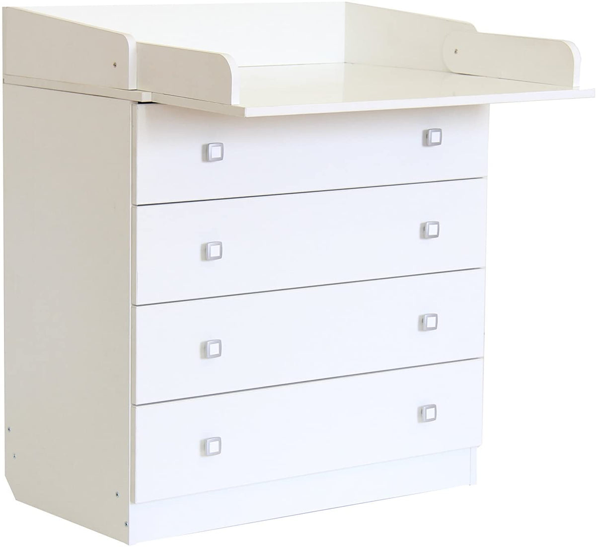 Baby Changing Unit with Adjustable Changing Top 4 Drawers Modern
