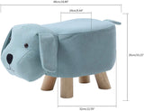 Ce repose-pieds et tabouret pour chien bleu pâle super mignon mesure 48 cm de long x 26 cm de haut x 24 cm de large.