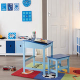 Este encantador escritorio para niños en color azul viene con un tablero inclinado que es más cómodo para su pequeño estudiante.