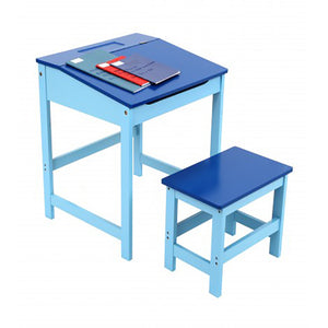 Kids Robust & Compact Desk with Stool and Storage | Blue | 3-8 Years