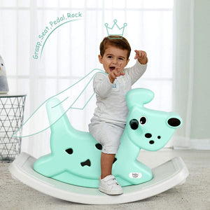 Baby & Kleinkind Schaukelpferd Hund | Aufsitzspielzeug mit Griffen | Musik | Beleuchtung