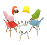 kids modern round table and mix and match eiffel chairs
