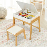 Little Helpers homework desk is equipped with a hinged desktop design, offering ample space to store books and stationery