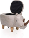 Laissez votre bien-aimé se déchaîner avec ce tabouret de rangement amusant et adorable en forme de rhinocéros.