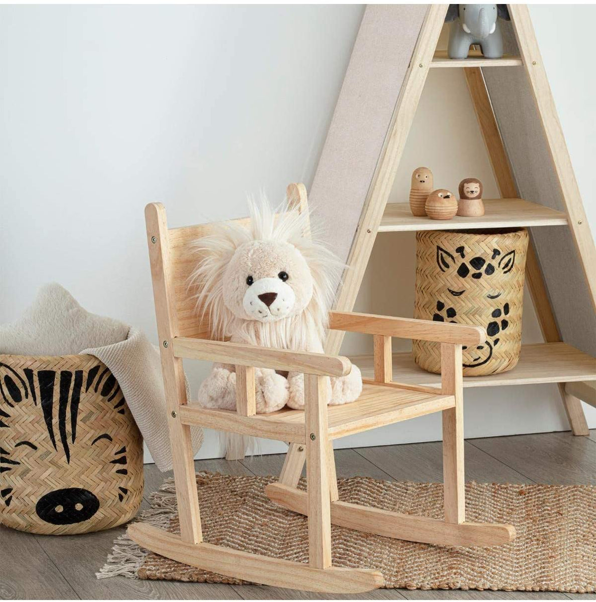 Child In Rocking Chair Kids Eco-Friendly Solid Pine Wood Rocking Chair | Bedroom Furniture ...