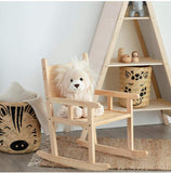 Sedia a dondolo per bambini ecologica in legno massello di pino | mobili per camera da letto | pino