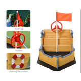 This pirate ship sandpit is a dream for any pirate loving tot and includes seating and storage areas