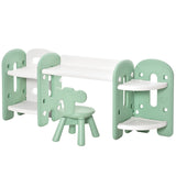 mesa y silla Montessori modulares y ajustables en altura 3 en 1 | Librería | Unidad de almacenamiento de juguetes | 1-6 años