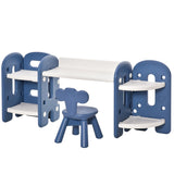 table et chaise Montessori 3 en 1 réglables en hauteur et modulaires | Bibliothèque | Unité de rangement de jouets | 1-6 ans