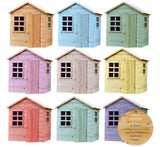 Casa de juegos de madera de abeto natural montessori bellamente diseñada para niños | casa wendy | 18m+