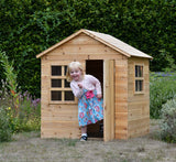 Unser hölzernes Wendy-Haus eignet sich perfekt für alle Gartengrößen und das schöne Naturholz fügt sich perfekt in die Natur ein