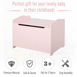 With the safety hinge design, the lid of the toy box is easy to open and will stay in place until you close it