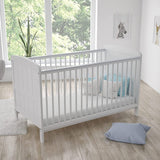 Lit bébé réglable en éco-bois Sweet Dreams | lit pour tout-petits en bois | blanc | 6 mois - 6 ans