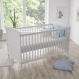 Süße Träume 3-Positionen-Matratze Öko-Holz-Kinderbett | Kleinkinderbett aus Holz | weiß | 6 Monate – 6 Jahre