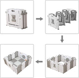 Box per bambini pieghevole e modulare a 14 pannelli | Piscina di palline | Grigio e bianco | Tappetini in schiuma opzionali