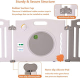 14 Panel Foldable & Modular Baby Playpen | Ball Pool | Grey and White | Option to purchase Foam Mats