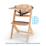 Grow-with-Me Moderne Øko-træ højstol & bakke | Højdejusterbar | Skrivebordsstol | Naturlig | 6m - 10 år