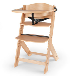 Nossa cadeira alta escandinava de madeira natural Grow-with-Me pode ser usada por bebês de 6 meses a 10 anos como cadeira de mesa