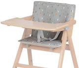Supermyk og polstret høystolinnsats | Fullt vaskbar | Kompatibel med 2-i-1 sammenleggbar barnestol | Myk grå