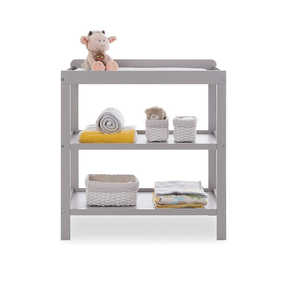 Pebbles 2 Tier Open Baby Changing Unit for Baby's Nursery | Warm Grey