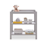 Pebbles 2 Tier Open Baby Changing Unit for Baby's Nursery | Warm Grey