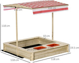 This childrens eco fir wood sandpit comes with height adjustable and tilting canopy
