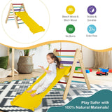 aire de jeux en bois écologique pour enfants 3 en 1 | Triangle Pikler pliable Montessori, toboggan et grimpeur