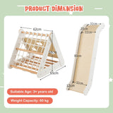 4-in-1 Children's Eco Birch Wood Climbing Frame | Montessori Pikler Triangle, Slide & Climber | Natural Wood and White